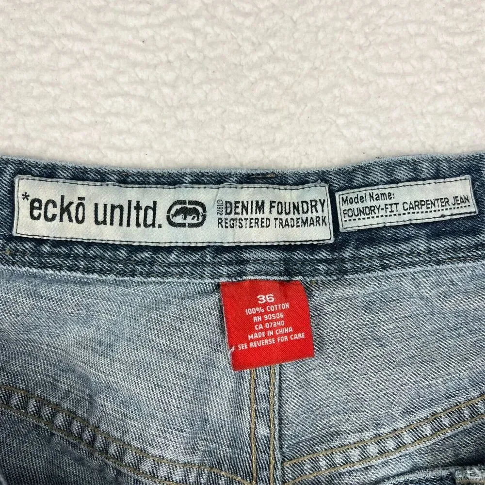 Ecko Unltd Jeans Mens Sz 36 Carpenter Wide Leg Hip Hop Baggy 90s Skater Y2K‎